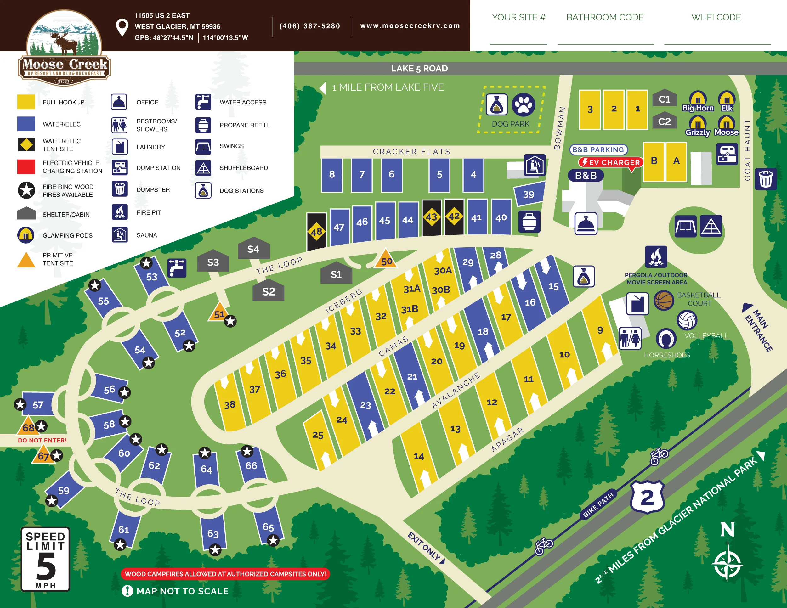 Moose Creek RV Resort Campground Map